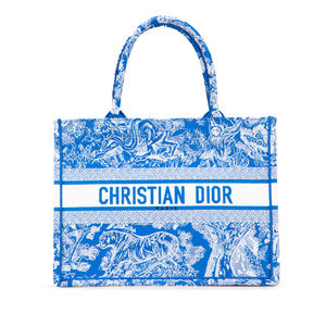 Pre-Loved Dior Medium Canvas Embroidered Dioriviera Toile De Jouy Book Tote